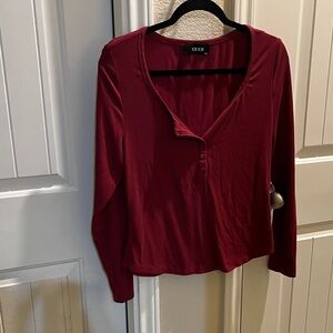 Cider Deep Red Long Sleeve Tee